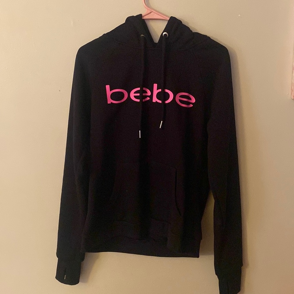 Brand New Black BEBE Hoodie With Thumbhole.